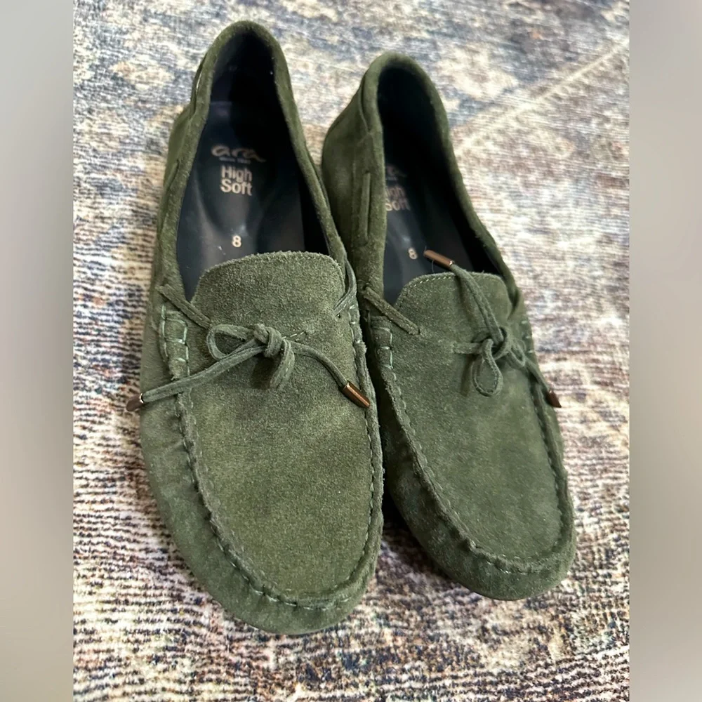 Men’s Amarillo driving moccasins Ara size 8 high soft suede loafer moccasin